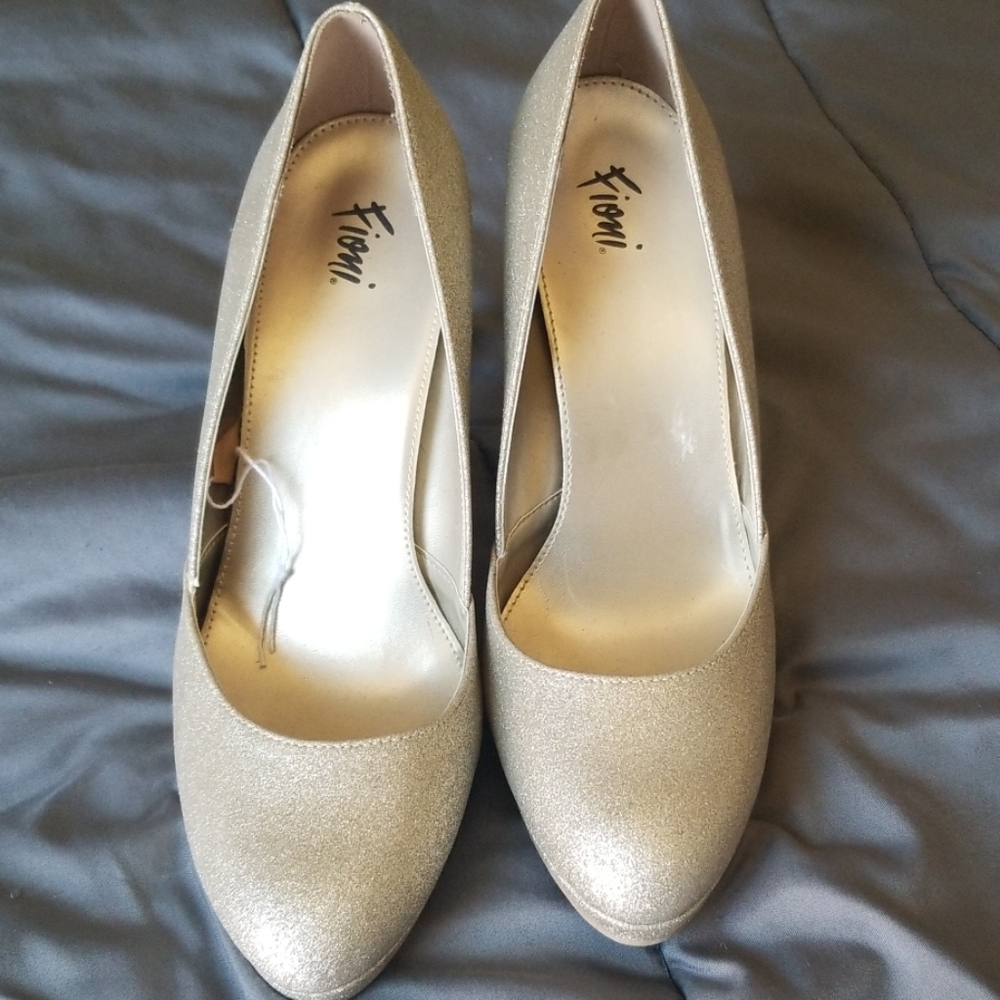 Glittery gold Womens high heels